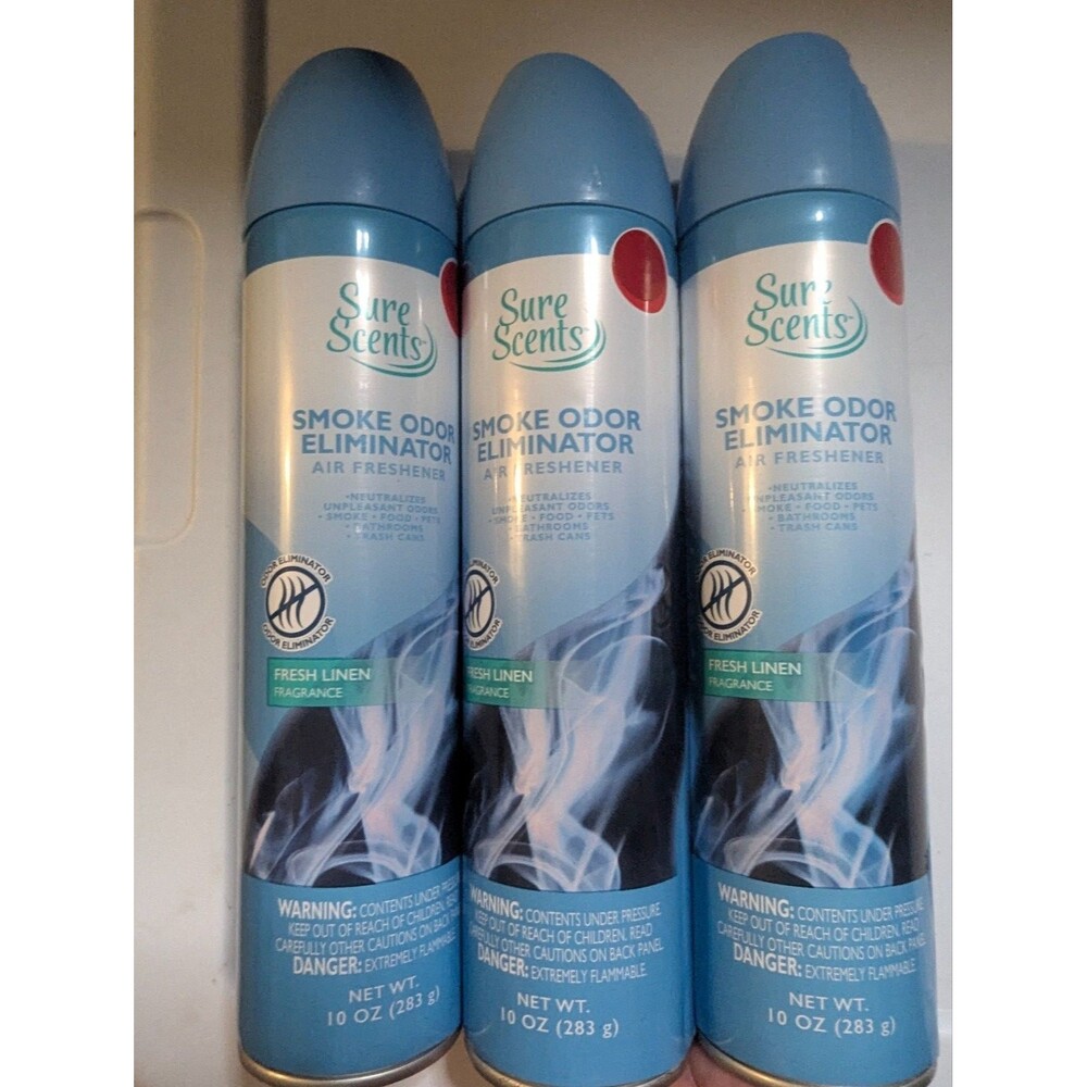 Sure Scents Smoke Odor Fresh Linen Air Freshener 10oz 3pk[cite: 2, 3]
